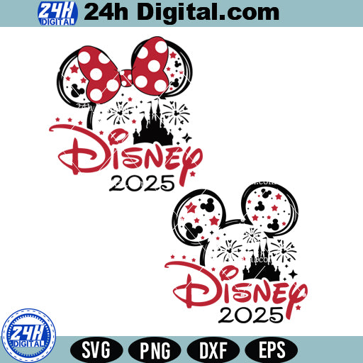 Magical 2025 Vacation Castle Mouse SVG