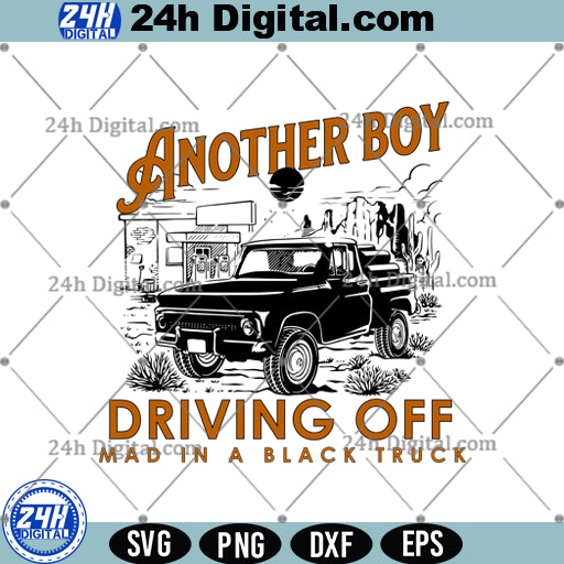 Boy Driving Off Mad Black Truck Svg Png