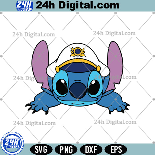 Captain Stitch SVG, Cruise svg, family cruise svg, Fun Pirate Stitch Cut File