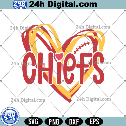 Kansas City Chiefs heart SVG