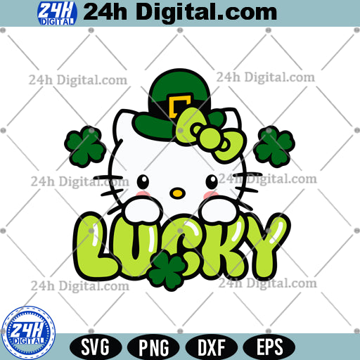 St Patrick’s Day Cat Clipart, Kawaii St Patrick’s Day SVG, Cricut & Silhouette