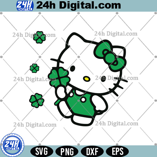 Cute Cat Shamrock SVG