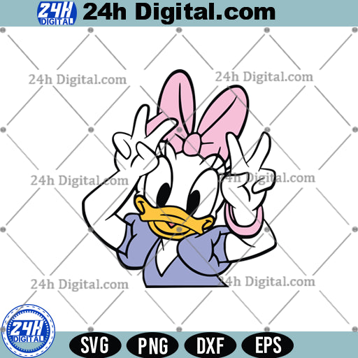 Cute Daisy Duck SVG for Cricut, Daisy Duck PNG Clipart, Instant Download