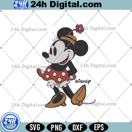 Disney Minnie Mouse Pose SVG, Classic Minnie Mouse SVG, Cricut & Silhouette