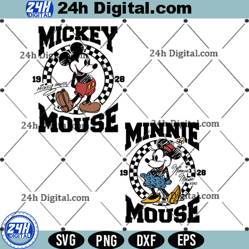 Mickey and Minnie SVG bundle