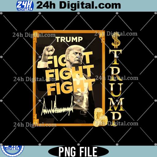 Trump Gold Coin PNG, Memecoin Png, 47th president Png, Digital Download