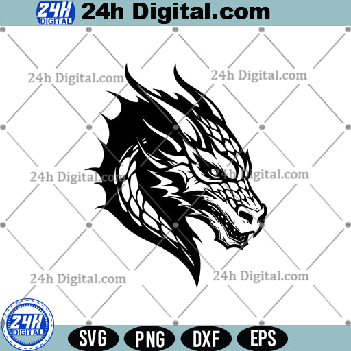 Dragon Head Silhouette SVG