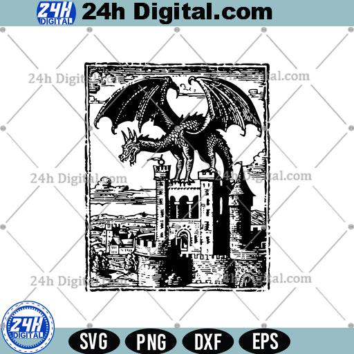 Gothic Dragon Clipart SVG