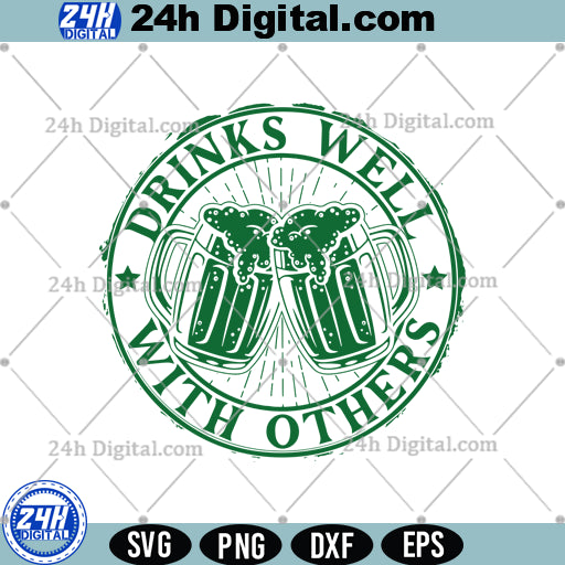 Drinks Well With Others St Patricks Day Svg Png