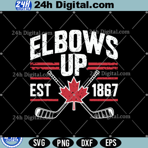 Elbows Up Canada Hockey Svg Png