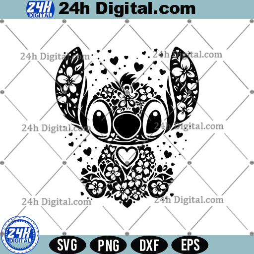 Floral Stitch SVG for Silhouette, Boho Floral Stitch SVG, Instant Download