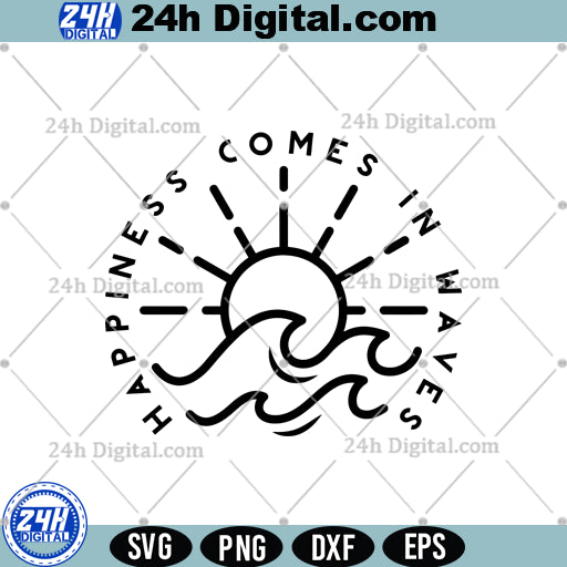 Happiness Comes in Waves SVG