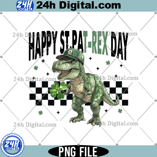 Dinosaur St Patrick’s Day PNG, Funny St Pat-Rex PNG, Instant Download