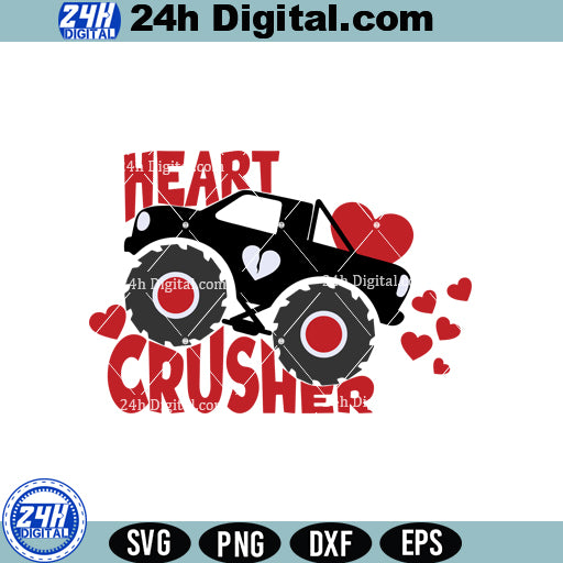 Monster truck Heart Crusher SVG