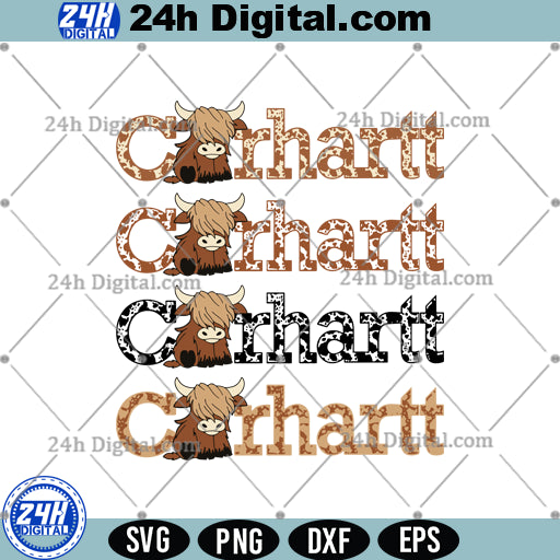 Carhartt Highland Cow Svg Png