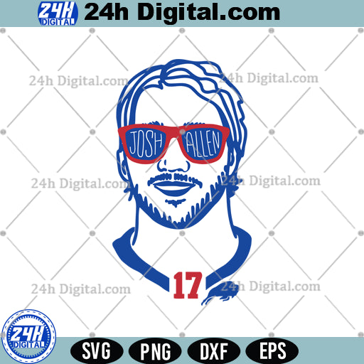 Josh Allen Football Svg, allen snow catch Svg for Instant Download