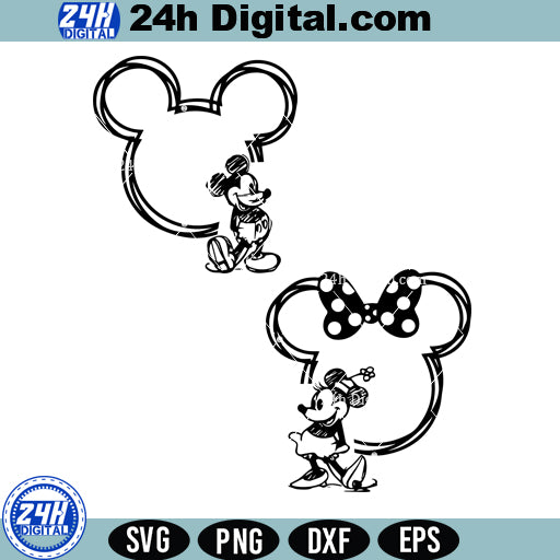 Mickey and Minnie Family SVG Designs