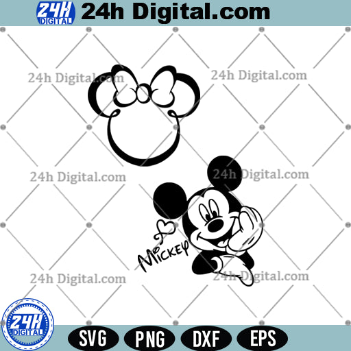 Mickey and Minnie Mouse SVG