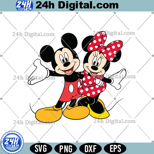 Mickey Mouse and Minnie Mouse SVG