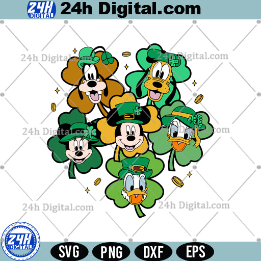 St. Patrick’s Day mouse SVG, Mouse ears shamrock SVG for Instant Download