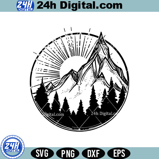 Trees and Mountains SVG Png