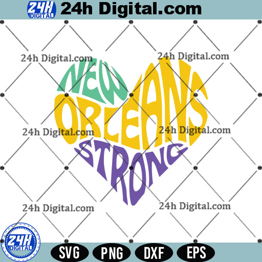 Strong Heart New Orleans Svg