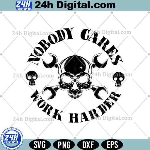 Skull Tools SVG, Work Harder SVG for Instant Download