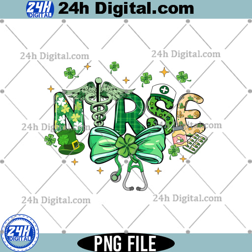 St Patricks Nurse Png, St Patricks Png, St Pattys day Png, Instant Download