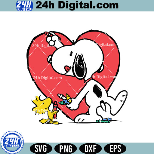 Snoopy Valentine SVG