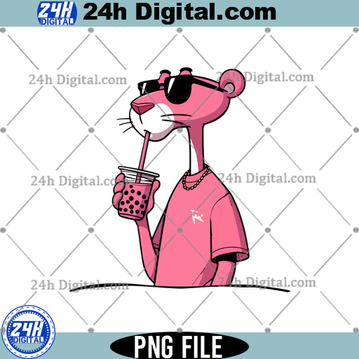 Pink Panther logo PNG, Pink Panther cartoon clipart, Digital Download