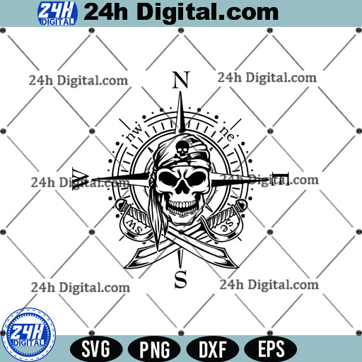 Skull Compass Svg