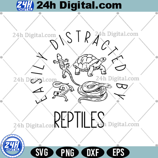 Easily Distracted By Reptiles Svg Png