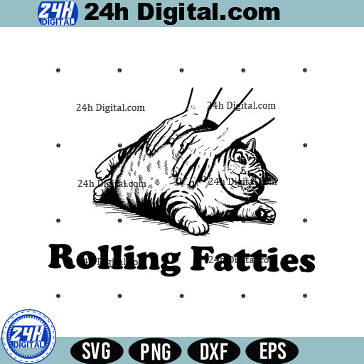 Rolling Fatties Cat SVG