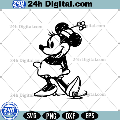 Minnie Mouse Sketch SVG