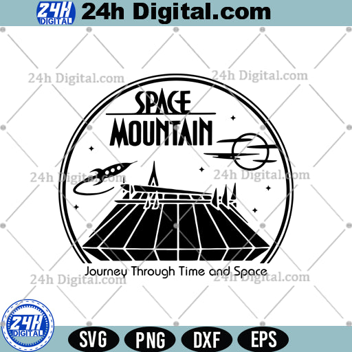 Space Mountain silhouette SVG, Tomorrowland Ride SVG, Instant Download