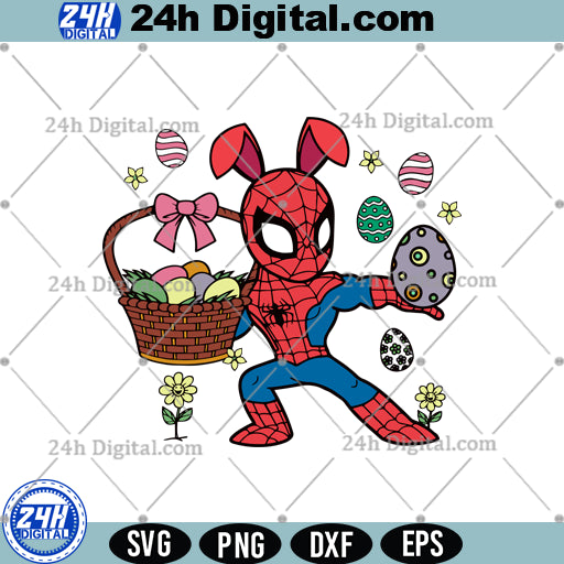 Marvel Easter Spiderman SVG, Easter Superhero SVG, Instant Download