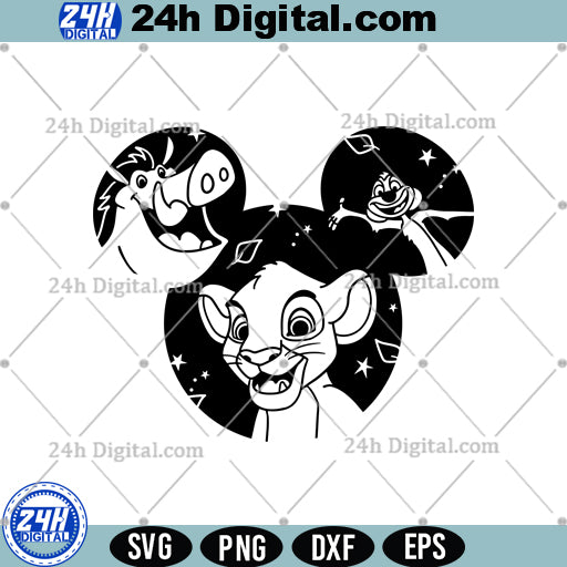 Lion King ears SVG, Mickey Mouse Ears SVG for Instant Download