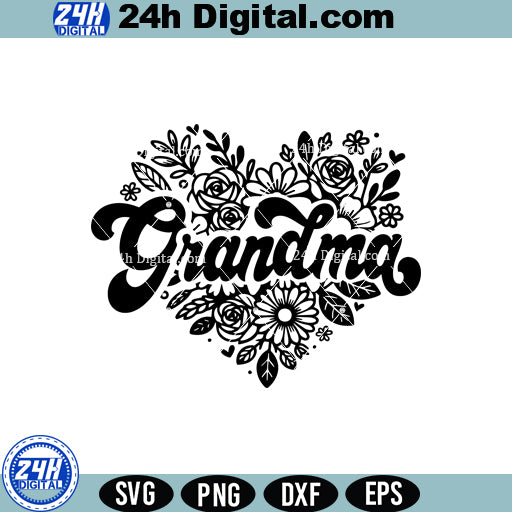 Floral Grandma Cricut SVG