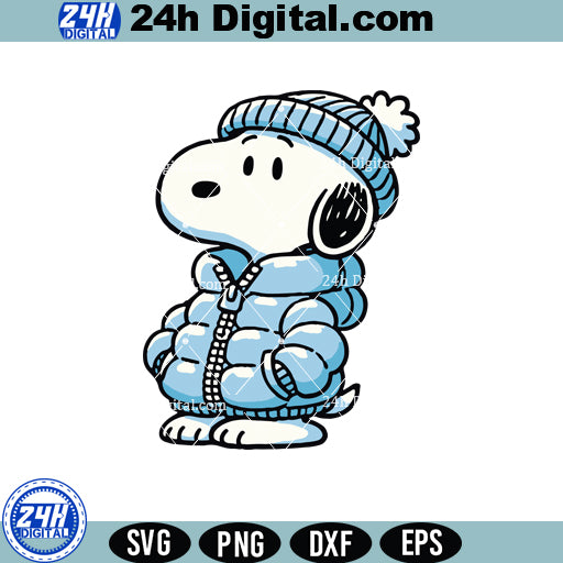 Blue jacket Snoopy SVG